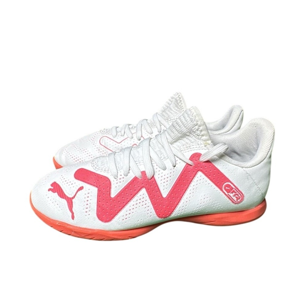 PUMA Future Play IT Indoor Soccer Shoes White Pink Kids Size 13C 107393-01